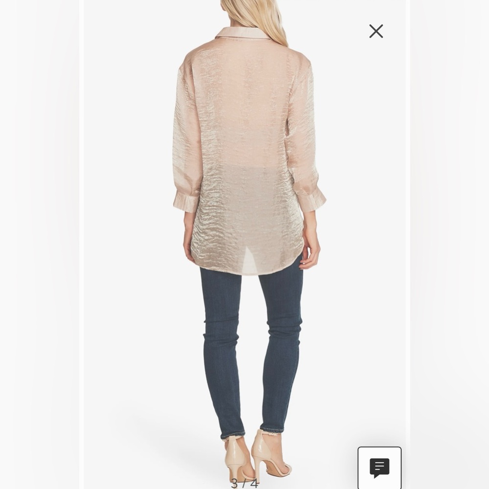 Vince Camuto Gold Organza Shirt - Picture 9 of 10